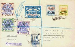 Canarias. Sobre 31/33 1937. Serie Completa, Sello Local De Ayamonte (recortado De La Hoja) Y Sellos Patrióticos De Córdo - Altri & Non Classificati