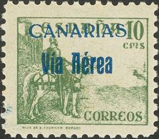Canarias. ** 46he 1938. 1'25 Pts Sobre 10 Cts Verde. Variedad "SIN LA CIFRA 1'25 P". MAGNIFICO. 2017 69. - Altri & Non Classificati