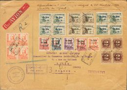 Canarias. Sobre 44/51, 37/38(4), 39(8) 1938. Dos Series Completas. Certificado De PUERTO DE LA LUZ A LILLE (FRANCIA). Al - Sonstige & Ohne Zuordnung