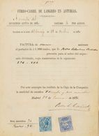 Fiscales. Sobre 1866. Conjunto De Dos Documentos De Dividendos De La Compañía De FERRO-CARRIL DE LANGREO EN ASTURIAS, Fr - Other & Unclassified