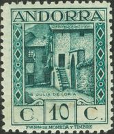 Andorra. ** 17cc 1929. 10 Cts Azul Verdoso. CAMBIO DE COLOR. MAGNIFICO Y RARISIMO. 2013 970. - Autres & Non Classés