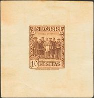 Andorra. * 26P 1929. 10 Pts Castaño. PRUEBA DE PUNZON, Sobre Papel Engomado. MAGNIFICA Y RARA. - Other & Unclassified