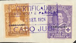Cabo Juby. Fragmento 26/39 1926. Serie Completa, Sobre Fragmentos. Matasello CERTIFICADO / CRUZ ROJA ESPAÑOLA / CABO JUB - Cape Juby