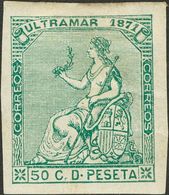 Cuba. * 25s, Ant.23s 1871. 12 Cts Lila Y 50 Cts Verde. SIN DENTAR. MAGNIFICOS. 2013 110,5. - Cuba (1874-1898)