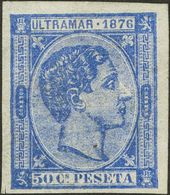 Cuba. * 37s 1876. 50 Cts Ultramar. SIN DENTAR. MAGNIFICO. 2018 45. - Cuba (1874-1898)