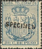 Cuba. Telégrafos. * 68/72 1890. Serie Completa. Sobrecarga SPECIMEN. MAGNIFICA Y RARA, NO RESEÑADA. - Kuba (1874-1898)