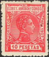 Elobey, Annobón Y Corisco. * 50N 1907. 10 Pts Rosa. NºA000.000. MAGNIFICO. 2018 90. - Annobon & Corisco