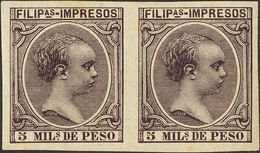 Filipinas. * 78s(2) 1890. 5 Mils Violeta Negro, Pareja (un Sello Puntito Del Tiempo Sin Importancia, Sólo Indicado A Tít - Filipinas