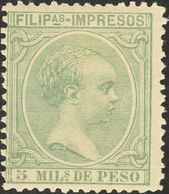 Filipinas. * 90 1891. 5 Mils Verde Claro. MAGNIFICO Y RARO. Cert. AIEP. 2018 625. - Philipines