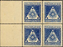 Filipinas. Correo Insurrecto-Telégrafos. * 1/2(4) 1898. Serie Completa, Bloque De Cuatro. MAGNIFICA. 2013 104. - Filipinas