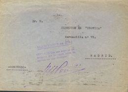 Ifni. Sobre 1935. SIDI IFNI A MADRID. Marca TERRITORIO DE IFNI / CERTIFICO: QUE ESTE SOBRE VA SIN / FRANQUEO, POR NO EXI - Ifni