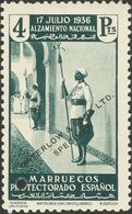 Marruecos. * 170/85M 1937. Serie Completa, A Falta Del 1 Cts Amarillo. CAMBIOS DE COLOR Y Sobrecarga WATERLOW AND SONS L - Spanish Morocco