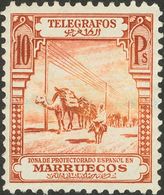 Marruecos. Telégrafos. * 25/31 1928. Serie Completa (el 1 Pts Manchitas Del Tiempo). MAGNIFICA. 2018 137. - Maroc Espagnol