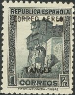 Tánger. * 110hcc 1939. 1 Pts Pizarra. Variedad CAMBIO DE COLOR DE LA SOBRECARGA, En Negro. MAGNIFICO. 2013 41. - Spanish Morocco