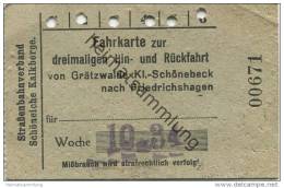 Deutschland - Schöneiche Kalkberge - Strassenbahnverband Schöneiche Kalkberge - Fahrkarte 1934 - Dreimalige Hin- Und Rüc - Europe