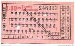 Deutschland - Moers - Niag Niederrheinische Verkehrsbetriebe AG - Zusatz-Fahrschein 1.00 DM - Europa