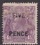 Australia SG 120 1930 King George V,Five Pence On 4.5d Violet,Small Multiple Watermark Perf 13.5.12.5, Mint Hinged - Ongebruikt
