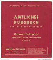 Amtliches Kursbuch - Der Deutschen Reichsbahn Sommerfahrplan 1955 Mit Übersichtskarte - Ministerium Für Verkehrswesen - - Europe