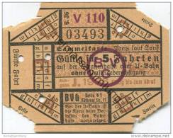 Deutschland - Berlin - Sammelkarte 1936 - Gültig Für 5 Fahrten Auf Der Strassenbahn Oder U-Bahn Ohne Umsteigeberechtigun - Europa