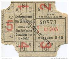 Deutschland - Berlin - Sammelkarte Für 5 Fahrten 1946 - Auf Strassenbahn Omnibus Oder U-Bahn - Europe