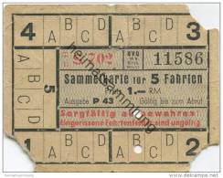 Deutschland - Berlin - Sammelkarte Für 5 Fahrten 1943 - Auf Strassenbahn Oder U-Bahn Ohne Umsteigeberechtigung - Preis 1 - Europe