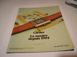 ANCIENNE PUBLICITE  MONTRE CARTIER 1983 - Autres & Non Classés