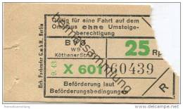 Deutschland - Berlin - BVG - Fahrschein Omnibus 1943 - 25Rpf. - Europe