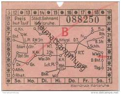 Deutschland - Karlsruhe - Städtisches Bahnamt Karlsruhe - Fahrschein 40er Jahre - Europa