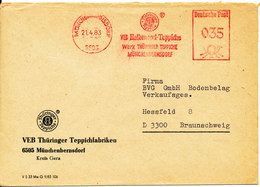 Germany Cover With Meter Cancel Münchenbernsdorf 21-4-1983 - Lettres & Documents