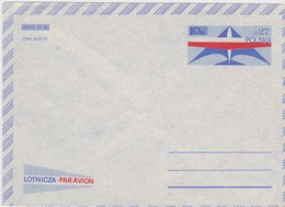 POLAND 1982 PRE-PAID Prepaid AIR-MAIL FLUGPOST COVER OVERPRINT - Avions