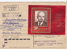 COVER USSR.  25 7 79. REGISTERED VILNIUS LITHUANIA TO FRANCE. BLOC LENINE / 348 - Máquinas Franqueo (EMA)