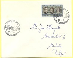 LUSSEMBURGO - LUXEMBOURG - 1964 - 3F Benelux + Special Cancel 20e Anniversaire - Viaggiata Da Luxembourg Per Mechelen, B - Lettres & Documents