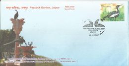 India Special Cover Bird,Peacock Garden, Jaipur , Peacock In Pictorial Cancellation, Inde - Pfauen