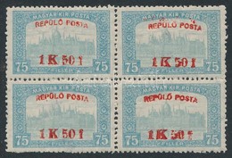 ** 1918 Repül?posta (I.) 1,50K 4-es Tömb (30.000) (törések) - Altri & Non Classificati