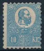 * 1871 K?nyomat 10kr Világoskék Képbe Fogazott Bélyeg Eredeti, Javított Gumival, Falcos / Mi 4a With Shifted Perforation - Altri & Non Classificati