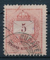 O 1874 5kr Felül Lemeztöréssel, Ritka (ex Lovász) - Altri & Non Classificati