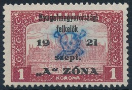 (*) Nyugat-Magyarország II. 1921 Parlament 1K Bodor Vizsgálójellel (*9.000) - Altri & Non Classificati