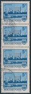 O 1975 Szolnok 5Ft Függ?leges Négyescsík Benne Repül? Madár Tévnyomat / Mi 3025 Vertical Stripe Of 4 With Plate Variety - Altri & Non Classificati