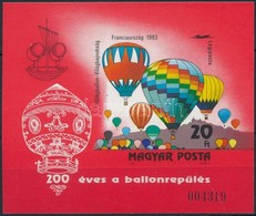 ** 1983 200 éves A Ballonrepülés Vágott Blokk (8.000) - Altri & Non Classificati