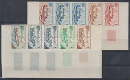 ** 1964 Vitorláshajók Mi 358-359 10 Klf Fogazatlan Színpróba 2 Klf ötöscsíkban / 2 Stripes Of 5 Different Imperforate Co - Altri & Non Classificati