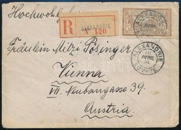 1914 Francia Posta Alexandriában Ajánlott Levél Bécsbe/ French Post Office In Alexandria Registered Cover To Vienna - Altri & Non Classificati