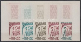 ** 1964 M?szaki Képzés Mi 43 5 Klf Fogazatlan Színpróba ötöscsíkban / Stripe Of 5 Different Imperforate Coulor Proofs - Altri & Non Classificati