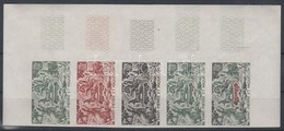 ** 1964 Állatok Mi 408 5 Klf Fogazatlan Színpróba ívsarki ötöscsíkban / Stripe Of 5 Different Imperforate Coulor Proofs - Altri & Non Classificati