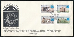 1987 20 éves  Nemzeti Bank Sor FDC-n Mi 382-385 - Altri & Non Classificati