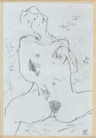 Biró Gábor (1955-): Erotikus Ceruzarajz. Jelzett. Üvegezett Keretben. 11x15 Cm - Altri & Non Classificati