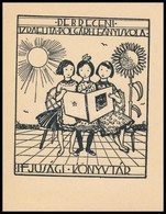 Vadász Endre (1901-1944): Ex Libris Debreceni Izraelita Polgári Leányiskola, Klisé, Jelzett A Klisén, 7,5×6,5 Cm - Altri & Non Classificati