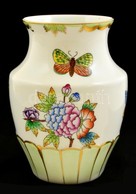 Herendi Viktória Mintás Porcelán Váza, Kézzel Festett, Jelzett, Hibátlan, M: 14 Cm - Altri & Non Classificati