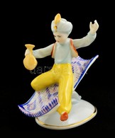 Hollóházi Porcelán Aladdin A Repül? Sz?nyegen, Kézzel Festett, Jelzett, Hibátlan, 11x11 Cm. - Altri & Non Classificati