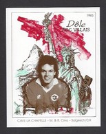 Etiquette De Vin Dole AOC Valais 1993  -  Coupe Du Monde De Foot USA 1994  -  Equipe De Suisse  -  Illustrateur ? - Fútbol