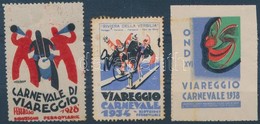 Olaszország 1928-1938 3 Db Klf Viareggio Karnevál Levélzáró (rozsdás, Törött) - Non Classificati